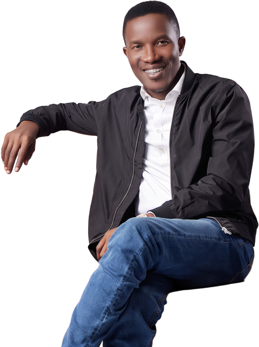 Pastor Godman Akinlabi seated and smiling